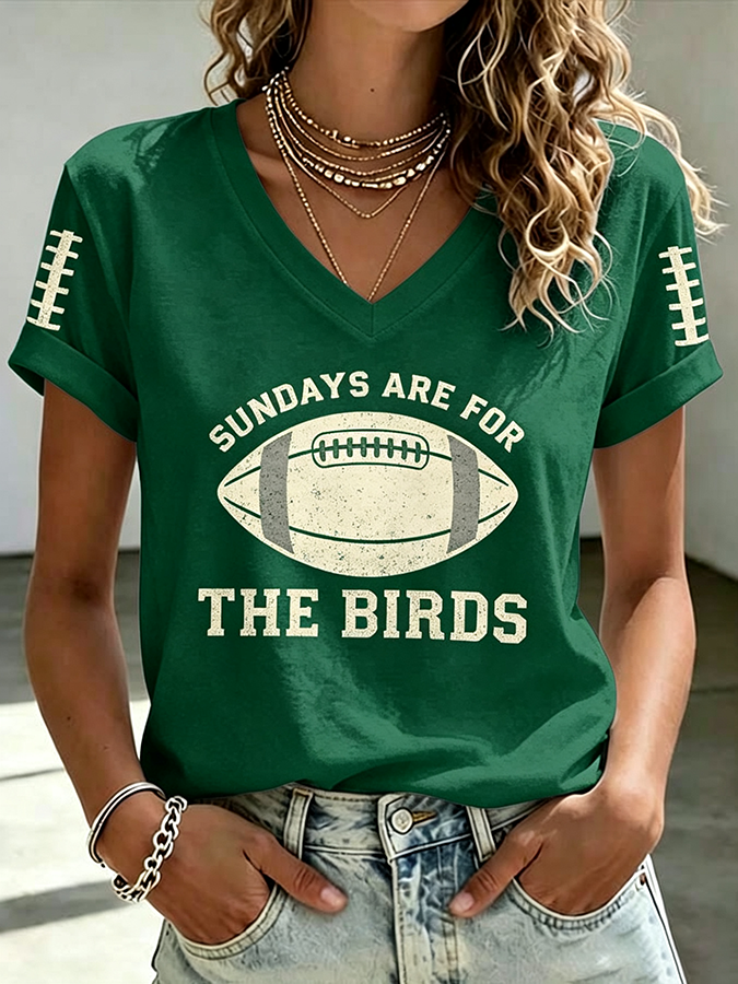 Women'S Retro Rugby Eagle Printed Casual T-Shirt