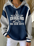 Women's Cowboy Football Team Fans Print Hooded Sweatshirt