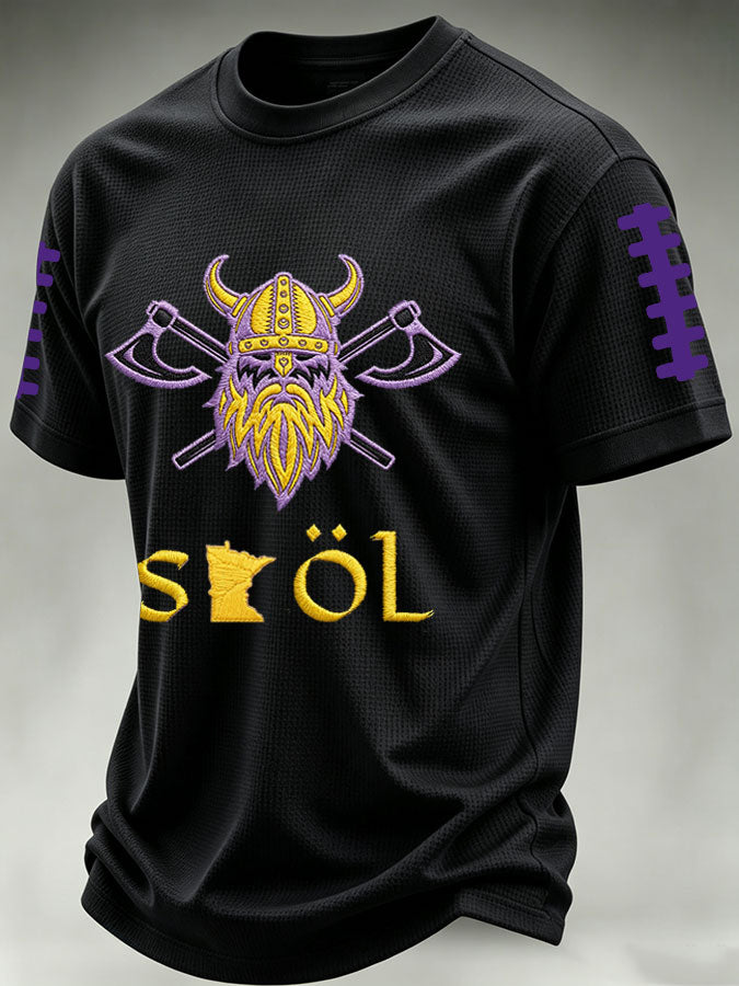 Men'S Football Print Waffle T-Shirt
