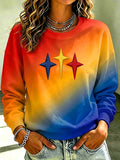 Women's Football Fan Gradient Printed Casual Sweatshirt