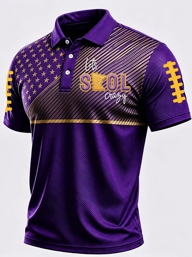 Men'S Football Printed Polo Shirt