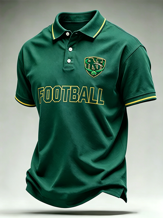 Men'S Retro Rugby Collar Polo Shirt