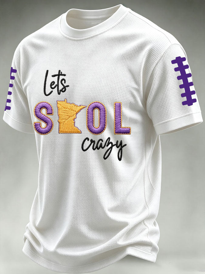 Men'S Football Print Waffle T-Shirt