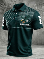 Men'S Football  Print Casual Polo