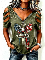 Ladies' American 250Th Anniversary Western Style Off Shoulder Top