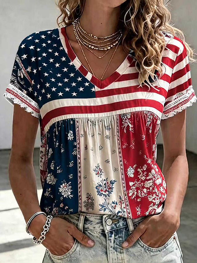 Women's 250th Anniversary of the United States Printed T-shirt
