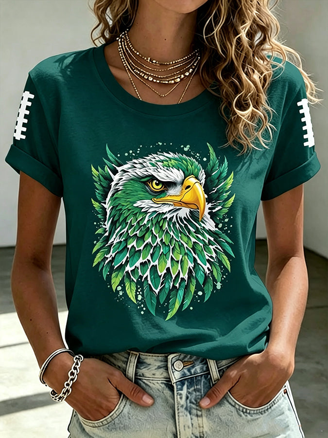 Women'S Retro Football Print T-Shirt