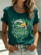 Women'S Retro Football Print T-Shirt