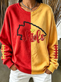 Women'S Football Print Casual Sweatshirt