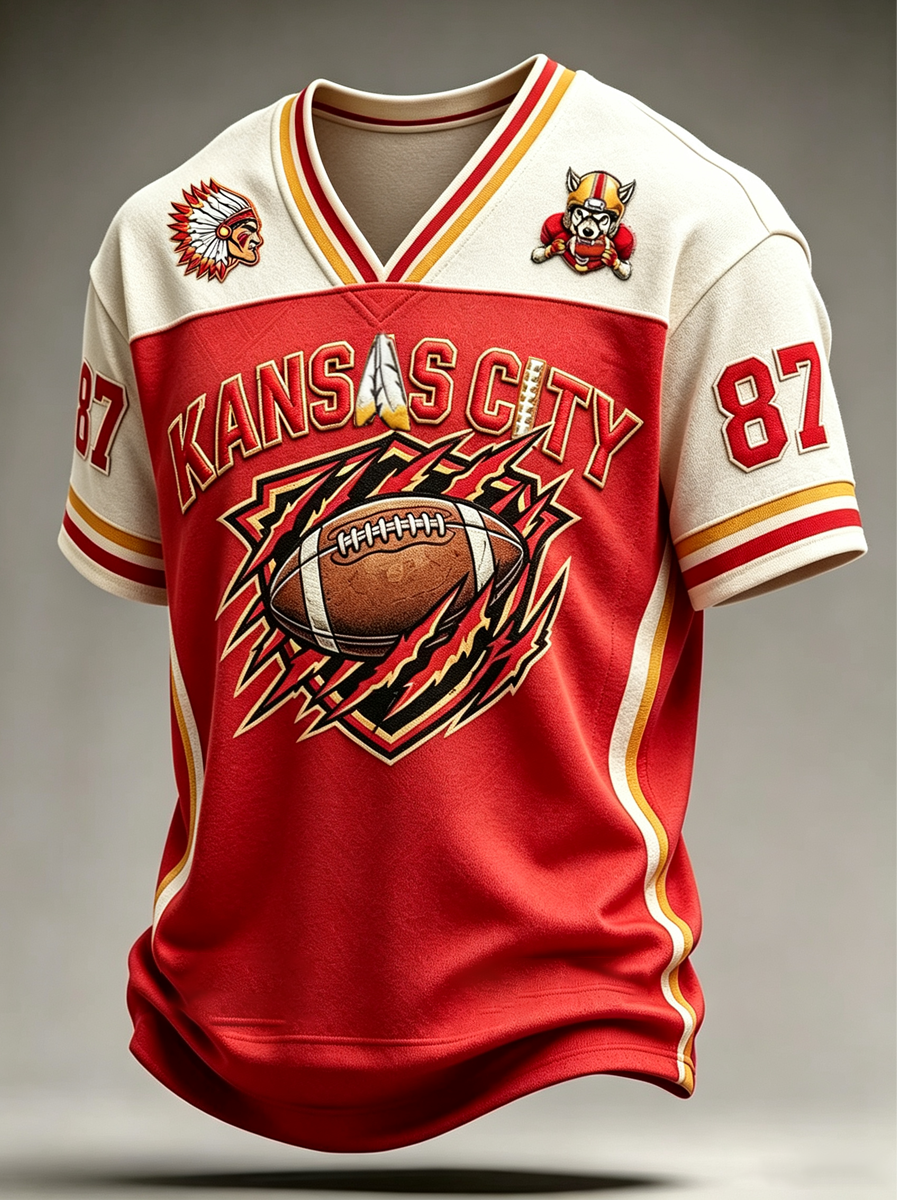 Men'S Football Fan Printed T-Shirt