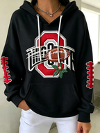 Women'S Rugby Printed Hoodie