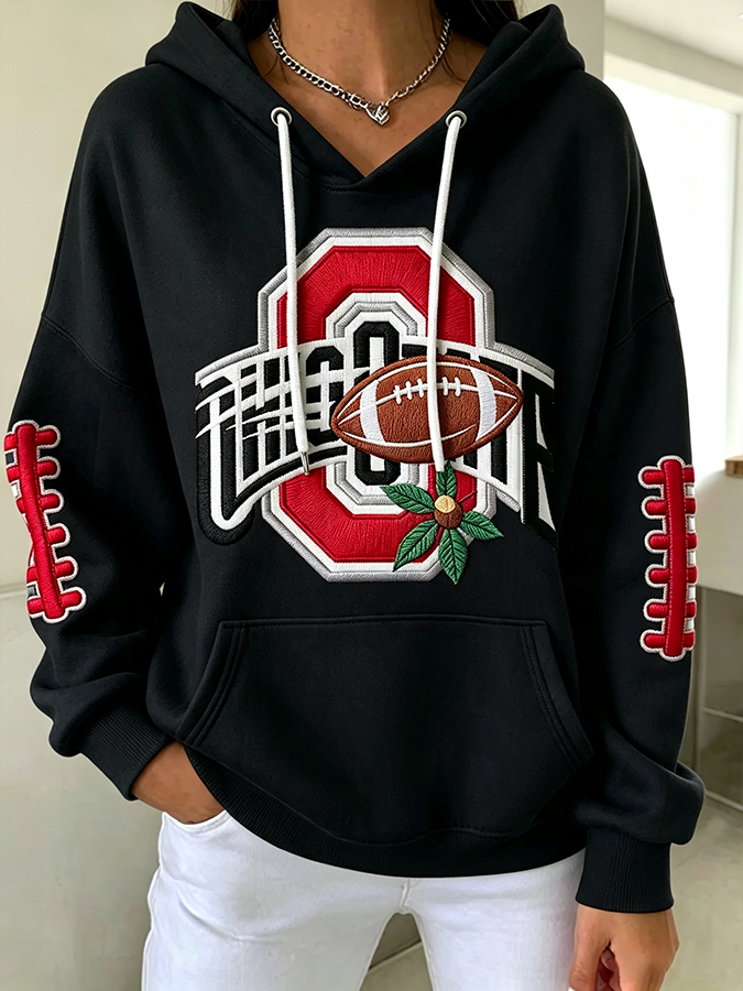 Women'S Rugby Printed Hoodie