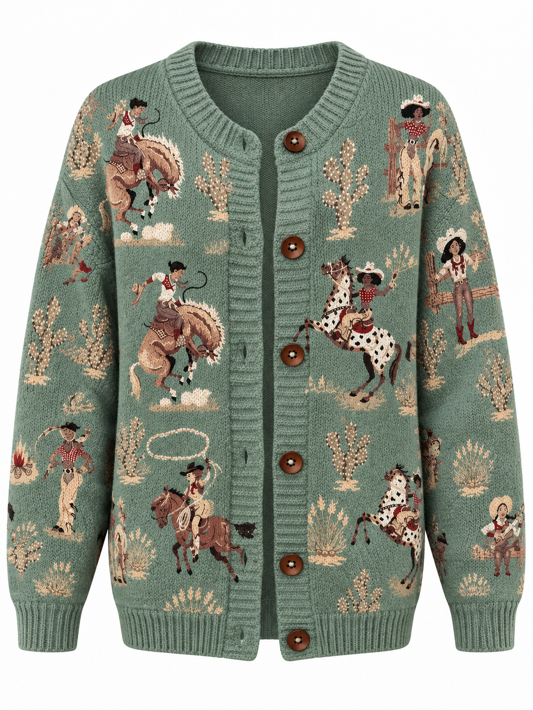 Ladies' Western Style Sweater Cardigan