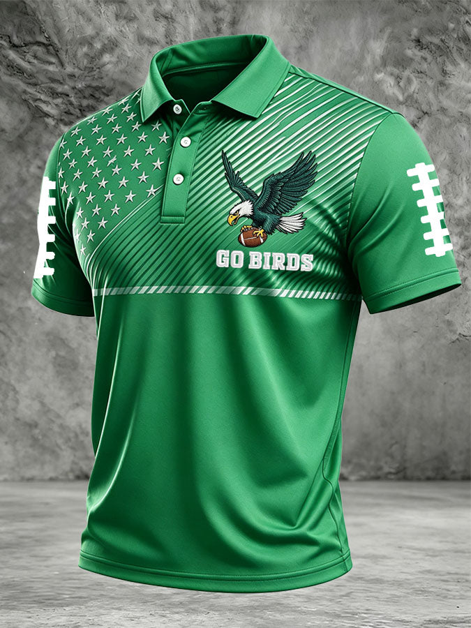 Men'S Football  Print Casual Polo