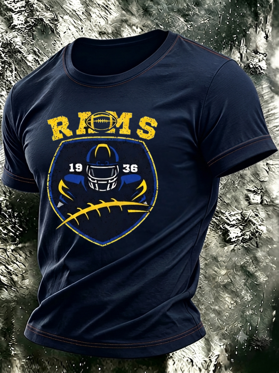 Men's Football Fan Print Casual T-Shirt