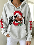 Women'S Rugby Printed Hoodie