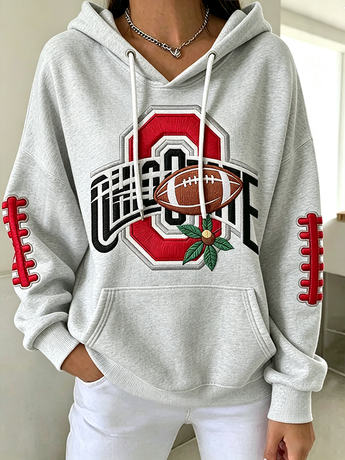 Women'S Rugby Printed Hoodie