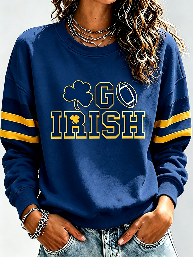 Women'S Retro Rugby Round Neck Sports Shirt