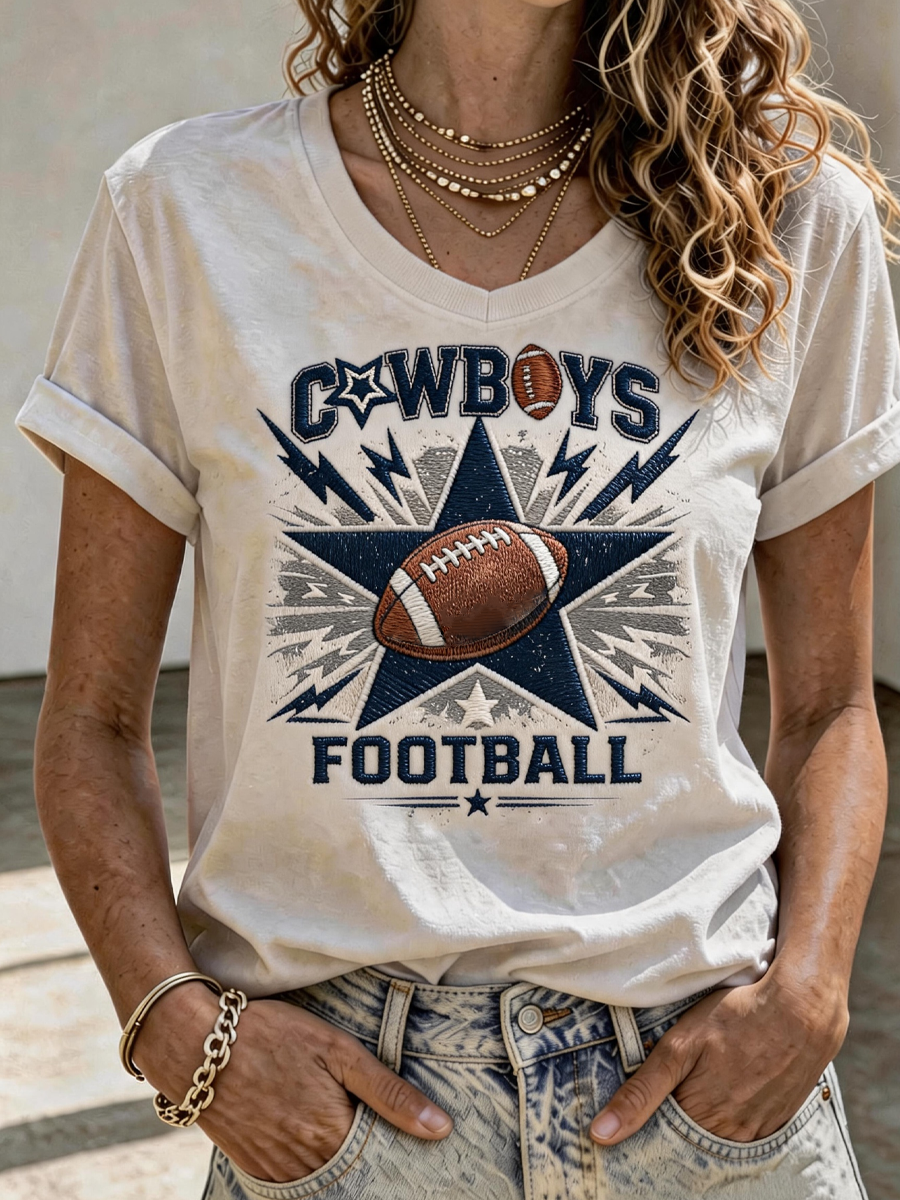 Women'S Football Printed Casual T-Shirt