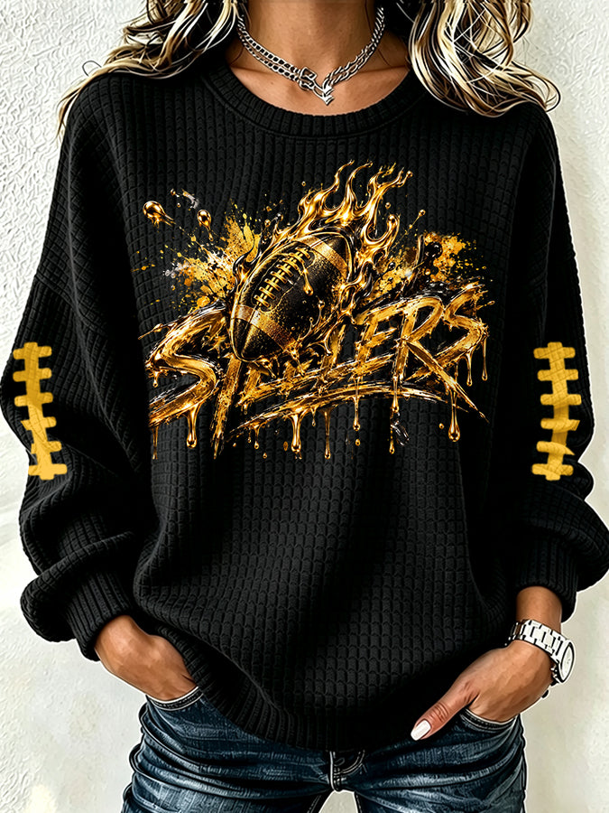 Women'S Football Printed Round Neck Sports Shirt