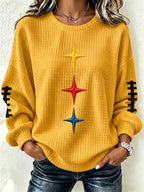 Women'S Football Print Checkered Sweatshirt