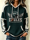 Women'S Football Eagle Print Hooded Sweatshirt