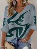 Women'S Football  Print Waffle  Top