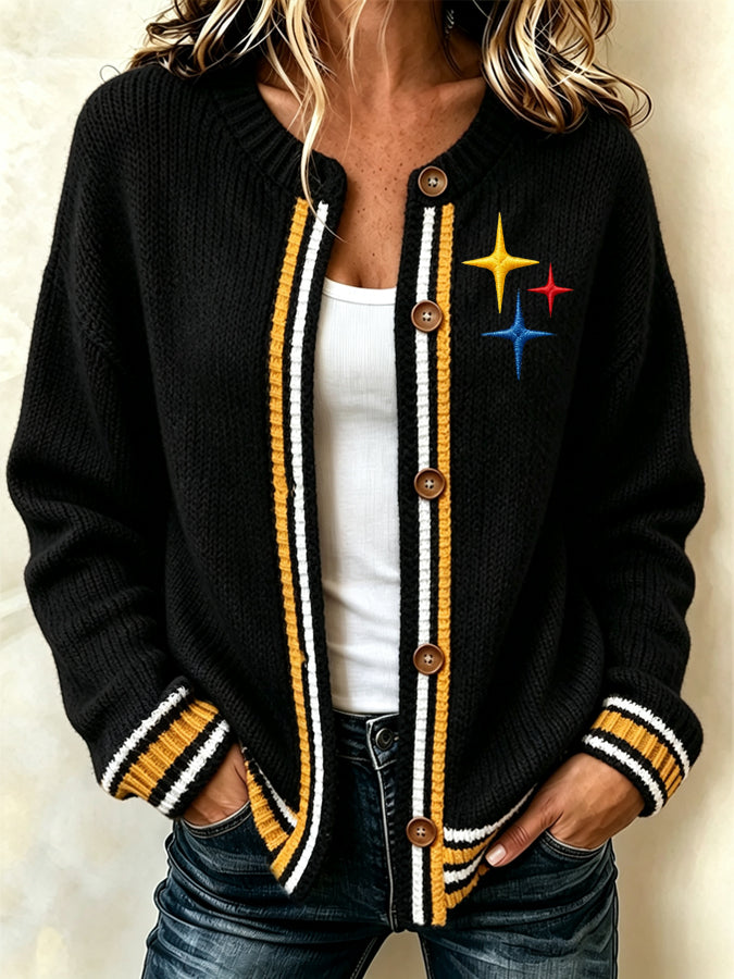 Women'S Football Knit Cardigan