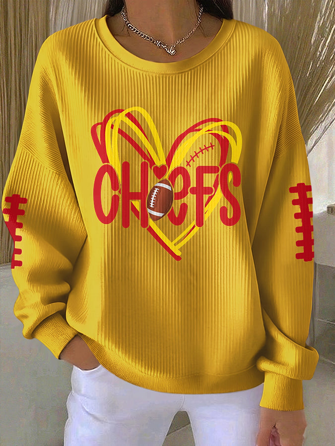 Women'S Football Printed Casual Sweatshirt