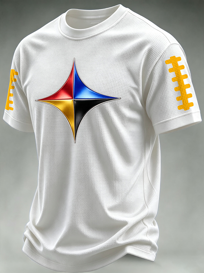 Men'S Football Print Waffle T-Shirt
