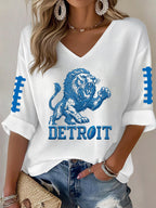 Women'S Football  Print Waffle  Top