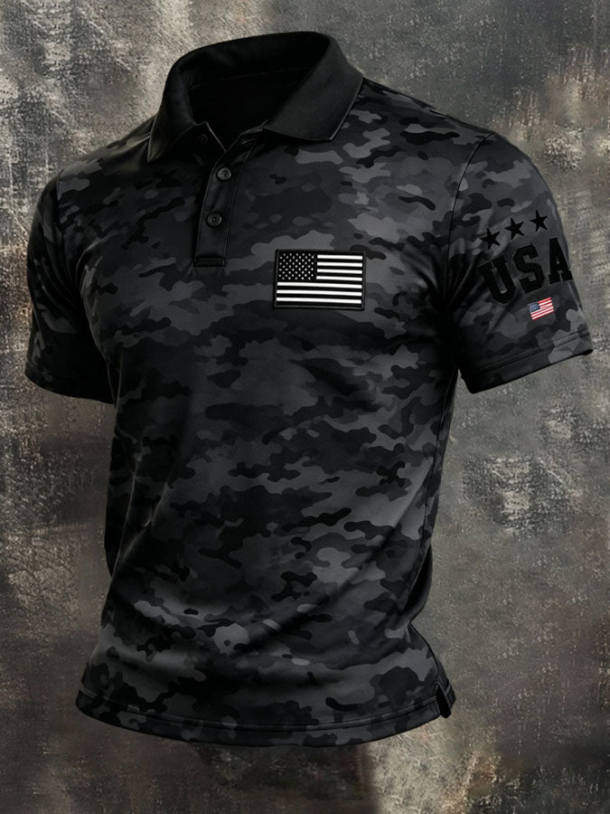 Men'S Retro American Patriots Independence Day 250Th Anniversary Polo Neck Short Sleeve