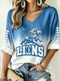 Women'S Football  Print Waffle  Top
