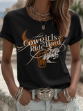 Women's Casual Simple Steed Printed T-Shirt