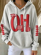 Ladies' Rugby Printed Hooded Sweatshirt
