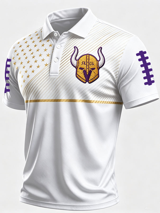 Men'S Football Printed Polo Shirt