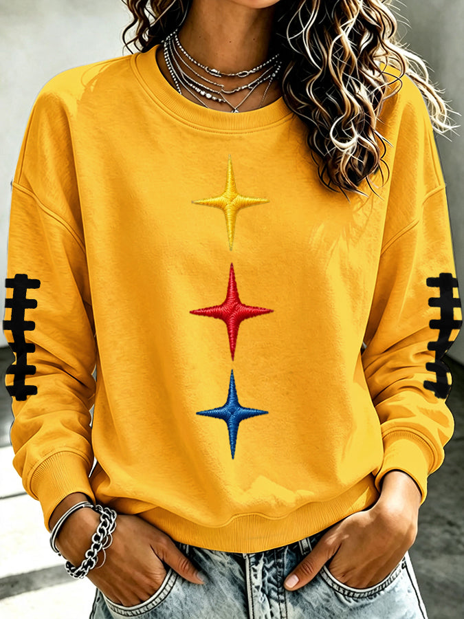 Women's Football Printed Casual Sweatshirt