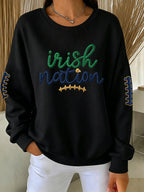 Women's University Football Fans Print Casual Waffle Sweatshirt