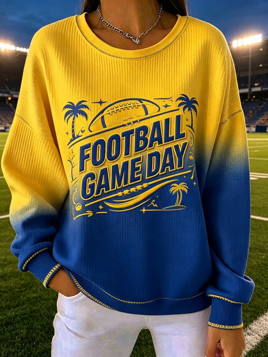 Women'S Football Game Print Casual Sweatshirt