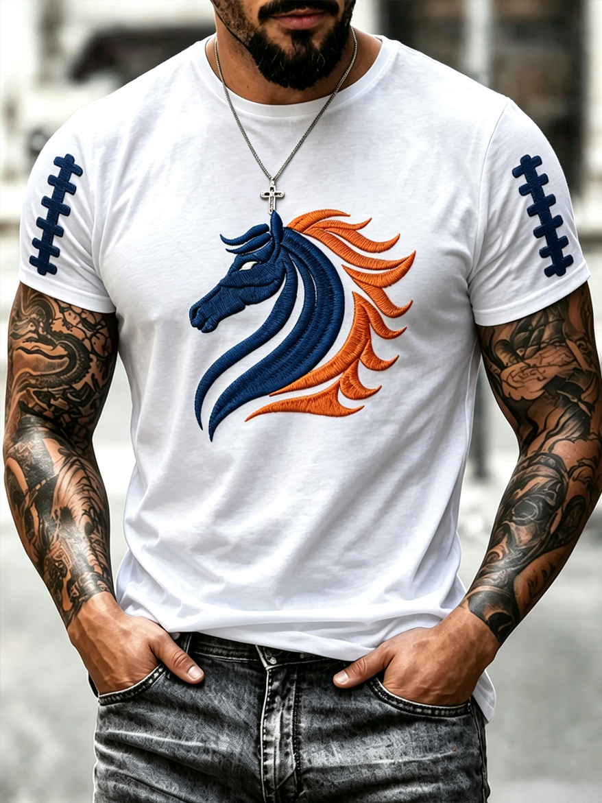 Men'S Football Fan  Print Casual T-Shirt