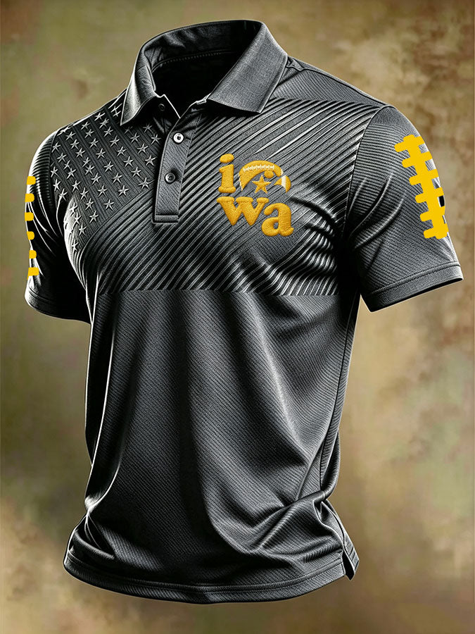 Men'S Football Printed Polo Shirt