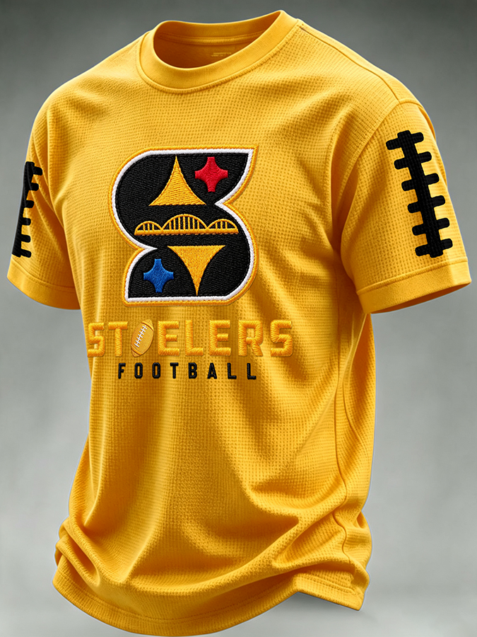 Men'S Football Print Waffle T-Shirt