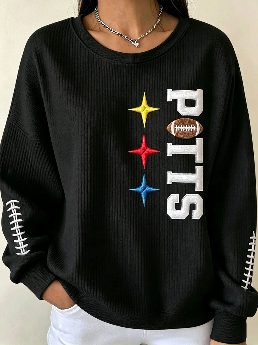 Women'S Football Print Casual Sweatshirt