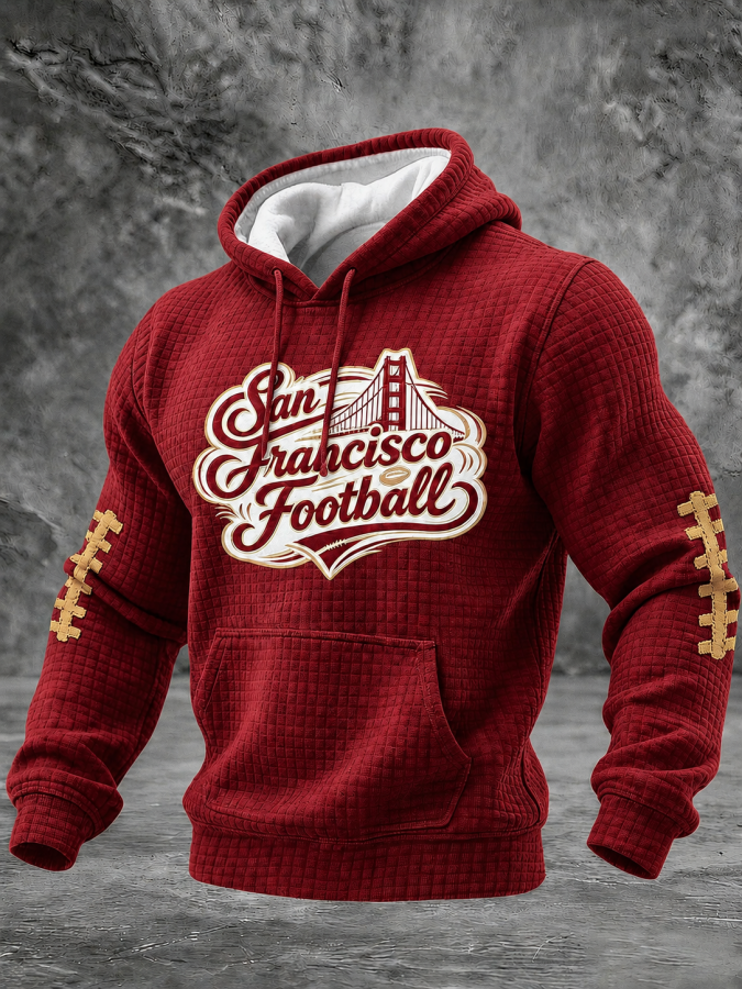 Men'S Football Printed Casual Hoodie