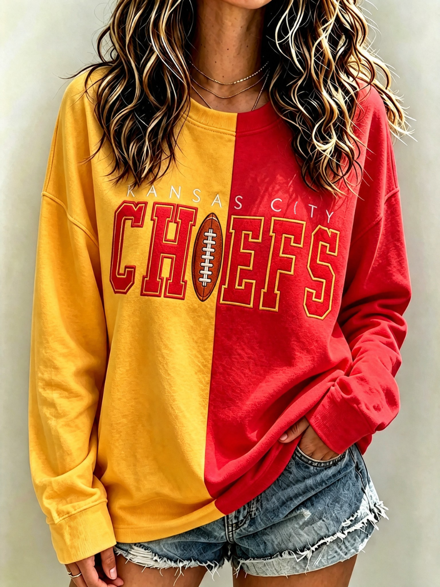Women's Football Printed Casual Sweatshirt