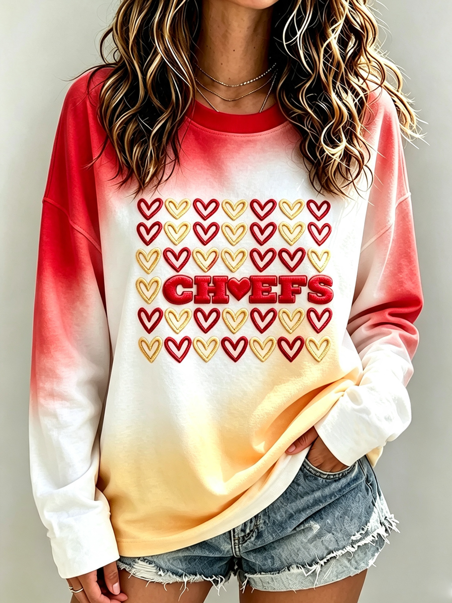 Women'S Football Printed Long Sleeved Shirt