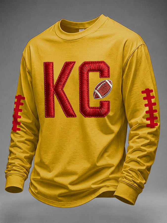 Men's Football Printed Waffle T-shirt