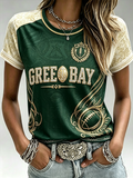 Women'S Fan Printed Round Neck T-Shirt
