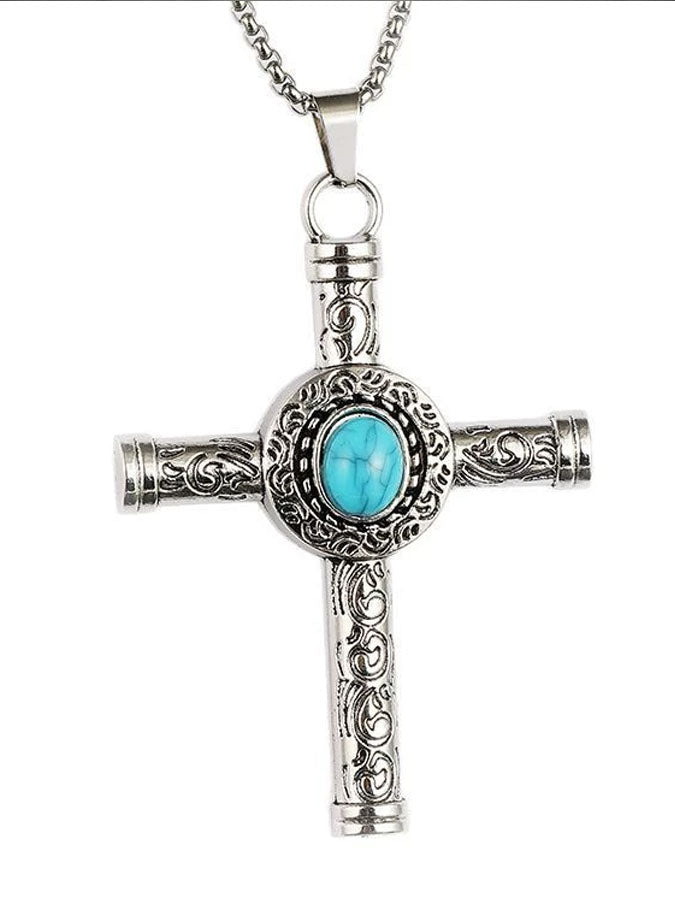 Turquoise Cross Necklace