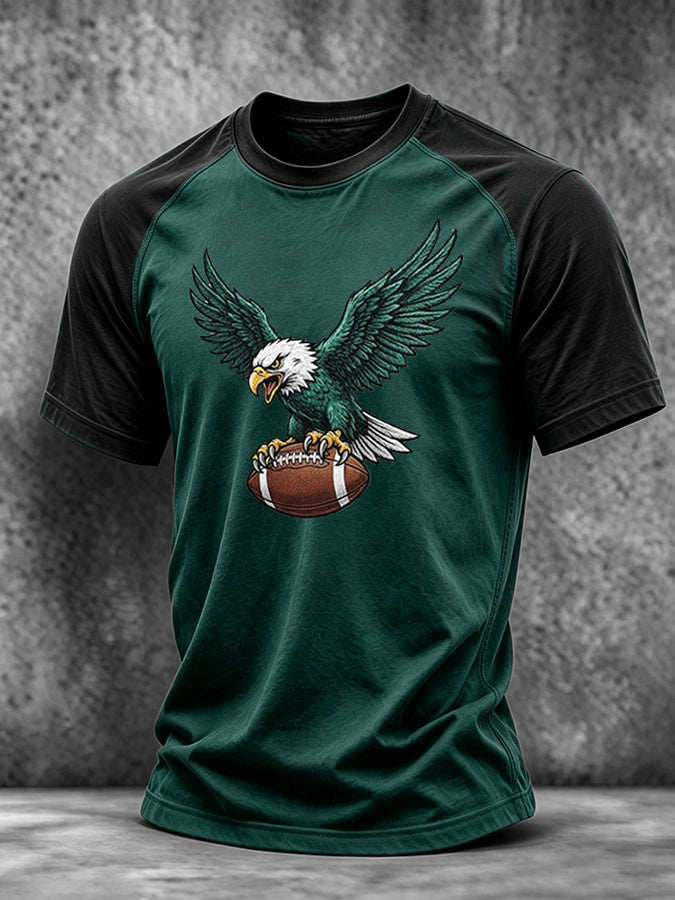 Men'S Eagles Fans Football Print Short Sleeve T-Shirt